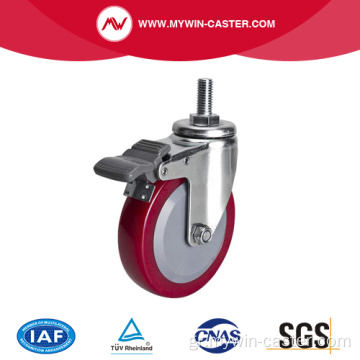 Φως 4 ιντσών 70Kg σπειρωτό φρένο TPU Caster